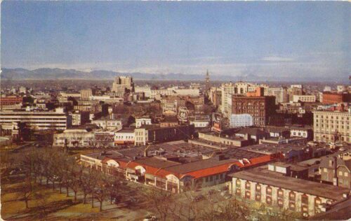 Birdseye view of Denver Colorado in 1940.